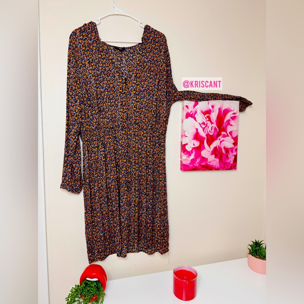 Black Floral Dress Plus Size 20 (US)